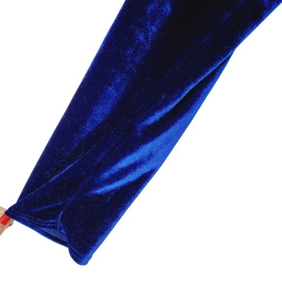 Urban Coco Blue Velour Long Sleeve V-Neck Maxi Evening Gown, XXL, NWOT - Picture 8 of 11